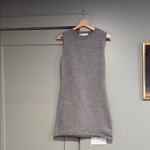 Zara Gray Mock Neck Sheath Mini Dress